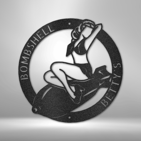 Bomber Lady - Steel Sign
