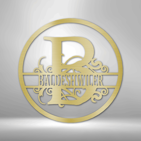 Split Circle Monogram - Steel Sign