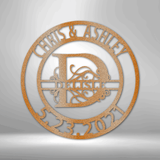 Elaborate Split Letter Family Name - Steel Sign